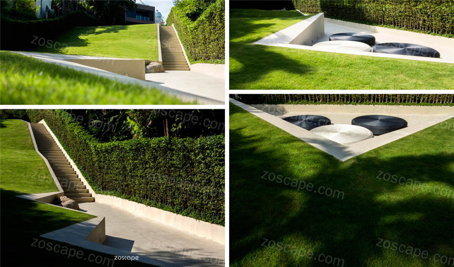 泰国Pattaya挡土墙花园公寓园林景观设计