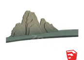 11组新中式园林景观小品禅意景观拟山石精细SU模型（一）