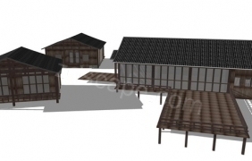 中式古典建筑模型-日式风格建筑sketchup模型 by dyw010186
