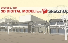 周村传统民居建筑模型下载-商业建筑su模型 by DarnellSl