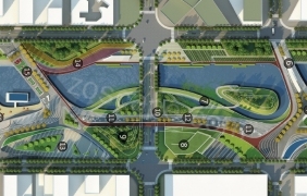 滨海生态智能城科技创新中心商务区滨水公园中央绿化带景观规划设计方案 by BranyTrible