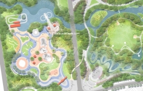原创滨水公园盆景园植物园生态湿地观光园景观设计彩色平面图PSD by 余生