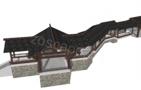 古典园林廊桥-中式园林亭廊建筑sketchup模型 by dyw010186