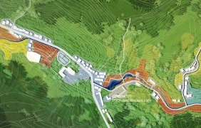 山地特色旅游小镇景观规划设计PSD彩色平面图 by laoma100