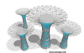 太阳能超级树-园林树木雕塑小品SU模型 by gjdfrvuo