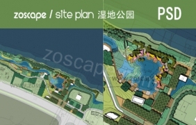 知名设计公司PSD滨江公园彩色总平面图下载 by LionelMt
