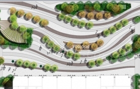 产业园生态休闲区广场局部放大-景观设计总平图 by Asuk
