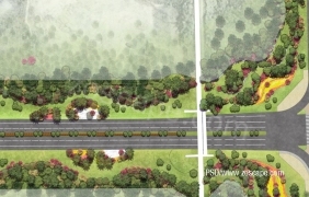 海南互通路铁路段道路景观设计PSD平面图 by 1123141580