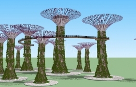 太阳能超级树-园林景观小品构筑物SU模型下载 by xxy1210