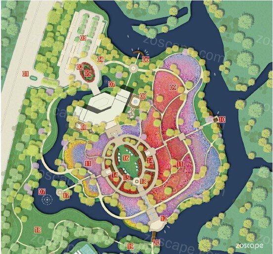 玫瑰主题园-玫瑰小镇景观规划设计平面图