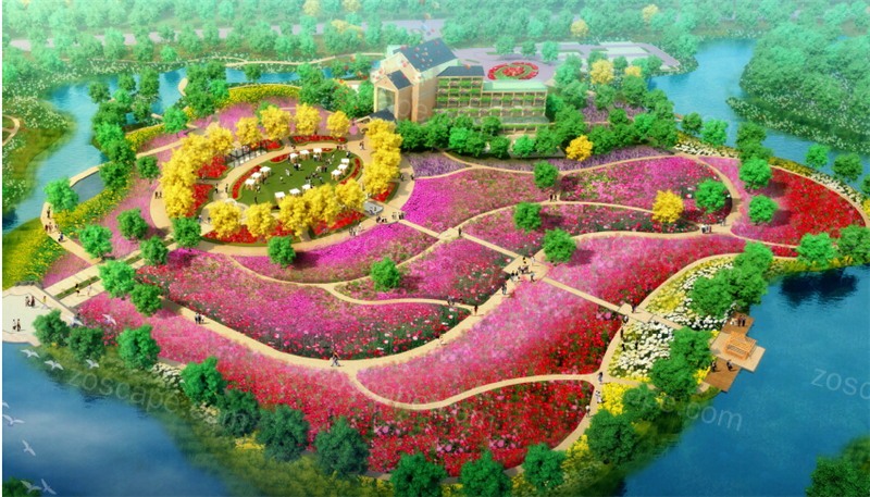 现代生态农业观光区-玫瑰园景观设计效果图