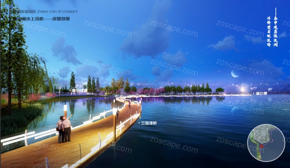 环湖栈道滨湖公园|水文化元素最美公园景观亮化提升工程|灯光照