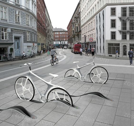 公共自行车停车场设计-现代城市家具设计