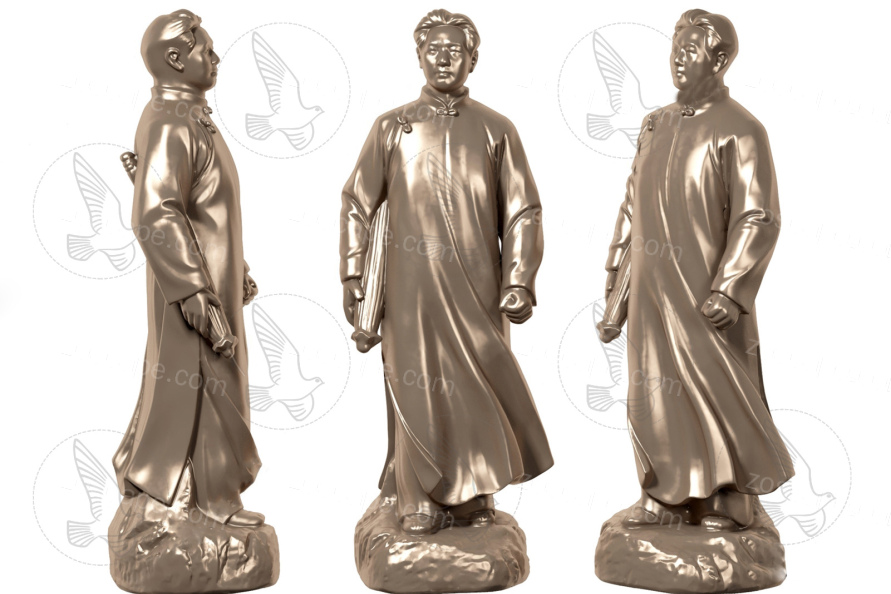 伟人雕像模型名人文化故里园雕像模型伟大人物铜雕塑SU模型