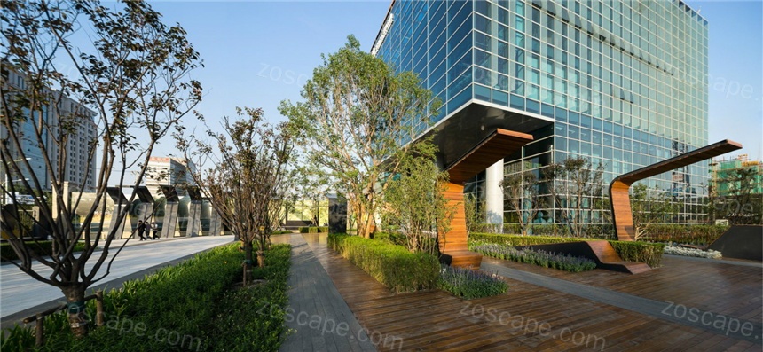北京科技商务区-办公示范区景观廊架小品