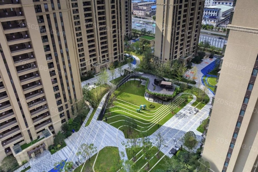漂浮花园廊架-下沉式花园-上海世茂云图大区园林景观设计全套CAD施工图|园建植物水电