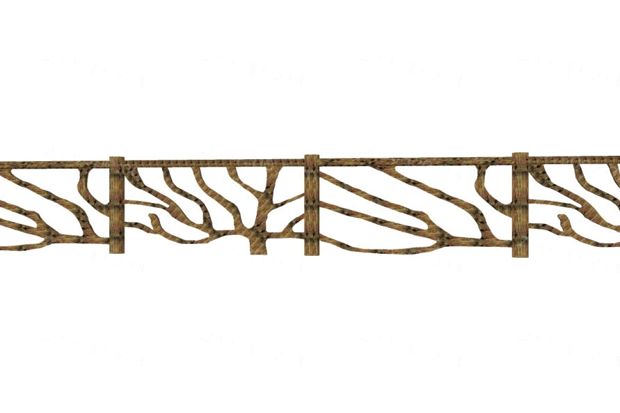 3个日式小品竹木篱笆围栏栏杆景观建筑SU模型1