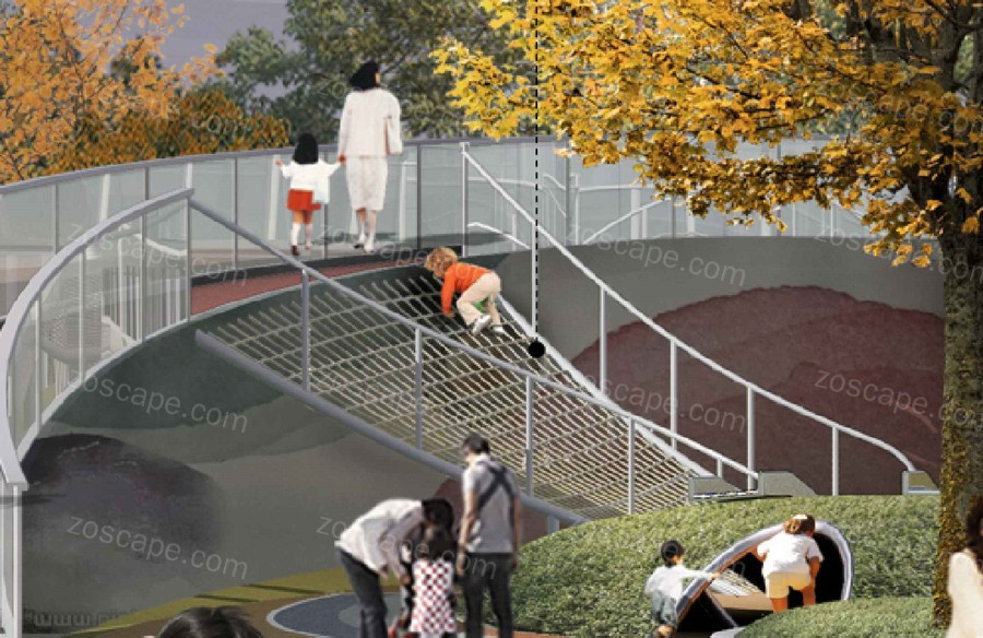 智能互动构筑物-现代感十足-某市政绿地新建口袋公园社区公园CAD建筑景观施工图