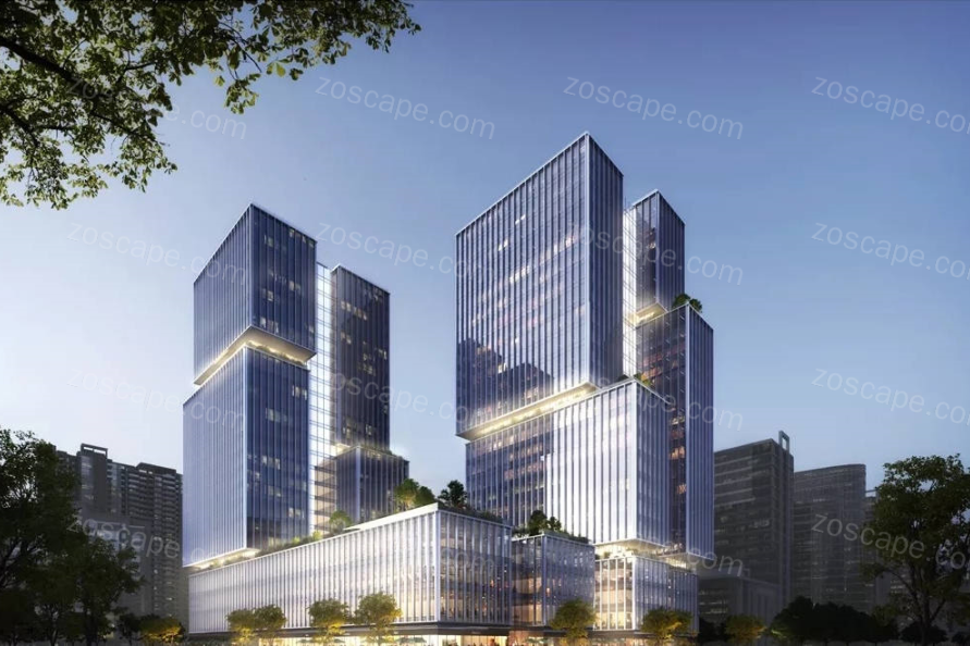 成都鲁能国际会议中心度假酒店和商务办公建筑SU模型