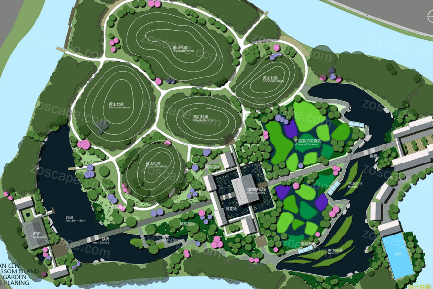 桃花岛植物园景观规划设计-七彩田上的的徽州院子