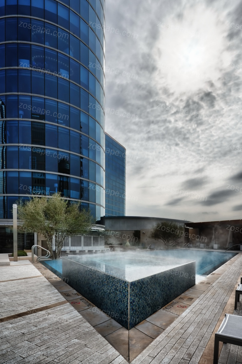 Omni Dallas Hotel海滨酒店镜面水池景观设计效果图