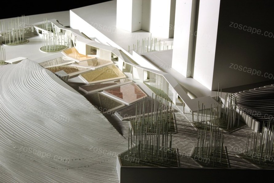 都市实践-竹文化广场景观模型设计图