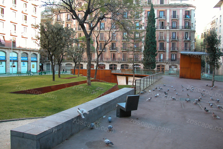 Barcelona古镇  Plaça Vila de Madrid公共空间广场设计