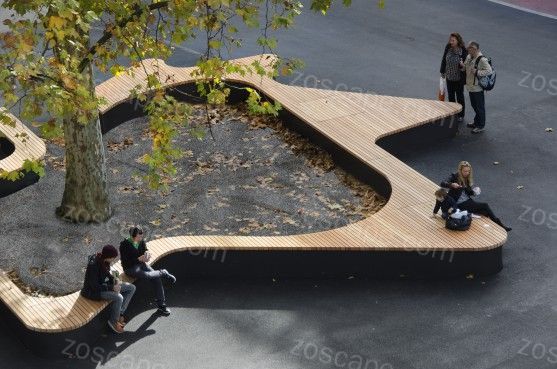 特色树池坐凳设计意向图