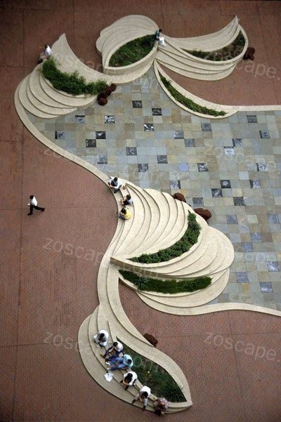 城市广场创意景观阶梯设计意向图
