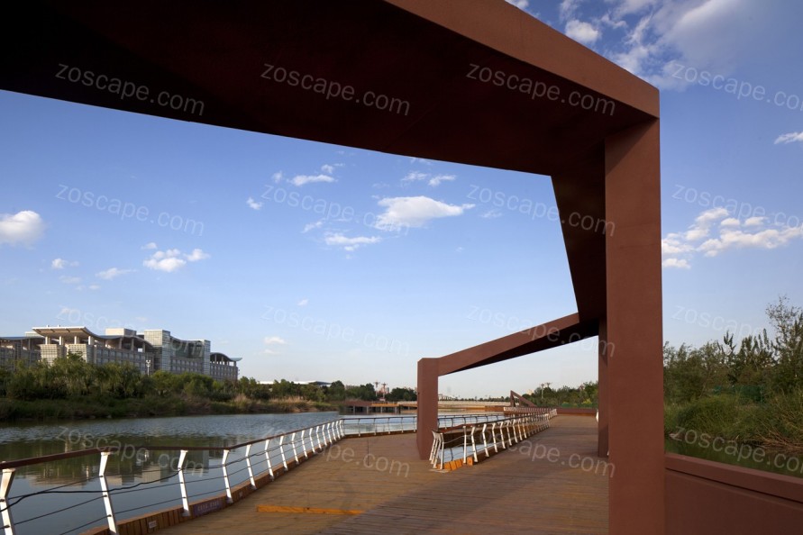 银川艾依河滨水景观公园创意景观桥设计意向