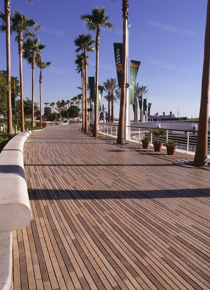 Queensway Bay, Long Beach景观铺装设计