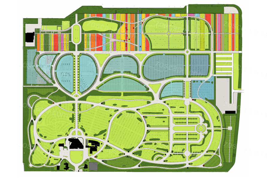 荷兰最大公墓园景观公园规划平面图