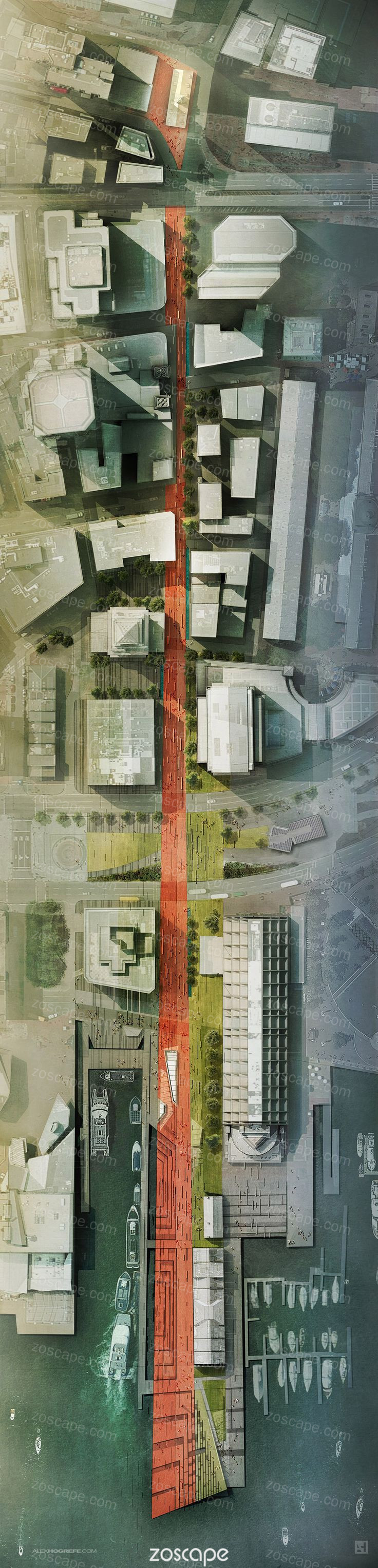 城市道路绿地景观规划设计平面图