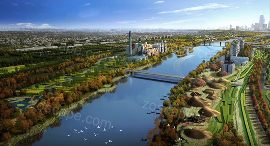明尼阿波里斯市河岸设计效果图