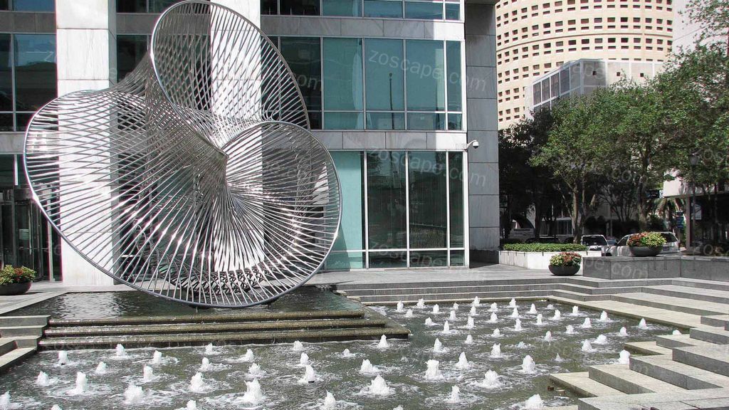 美国银行广场水景雕塑设计