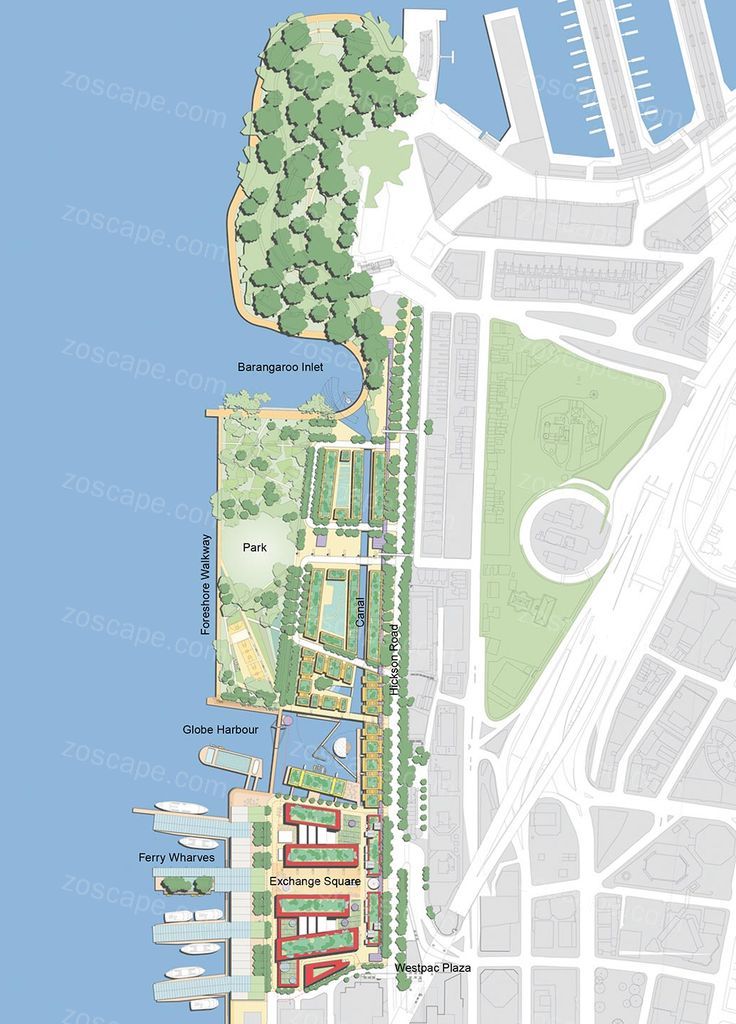 Stirk Harbour港湾绿地景观设计平面图