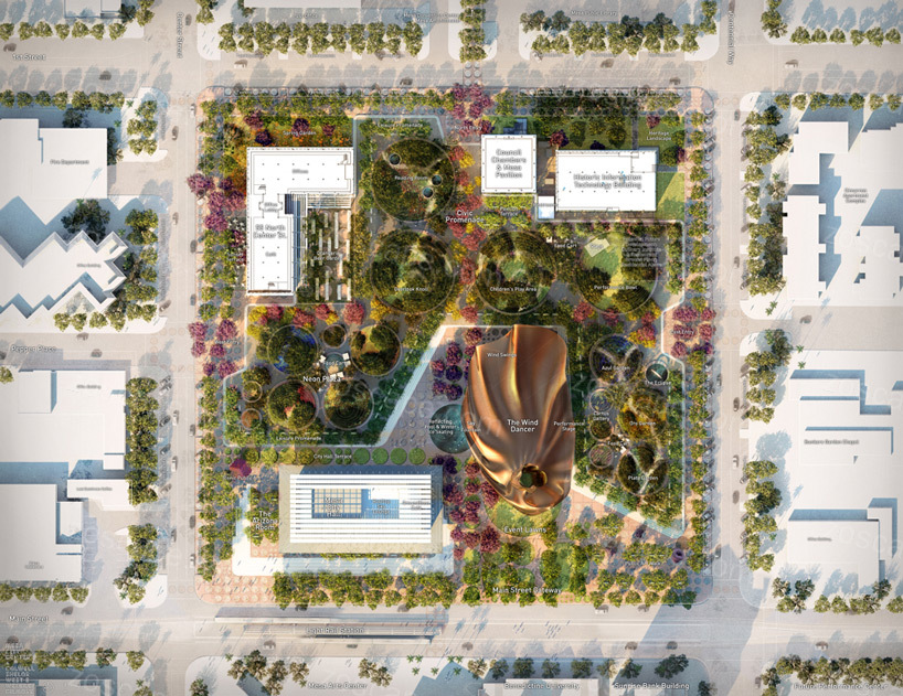 亚利桑那州市中心广场景观规划平面图