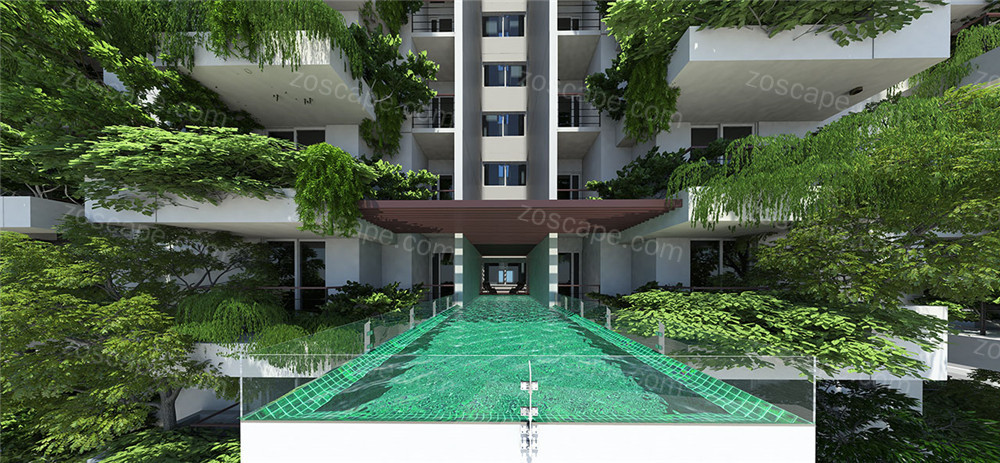 斯里兰卡城市住宅立体绿化园林景观效果图