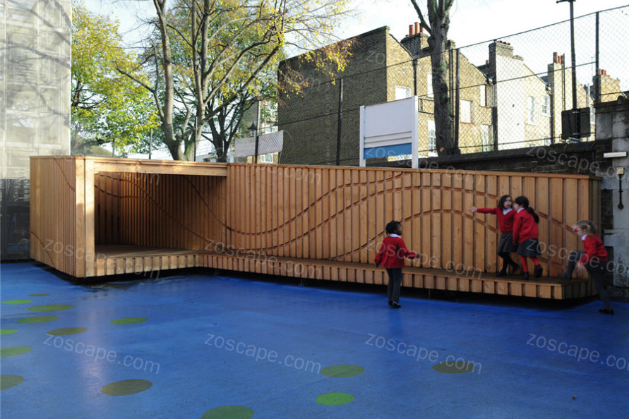 小学校园木质结构景观游乐设施设计