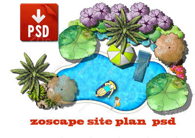 zoscape国外园林景观总平面图psd素材下载