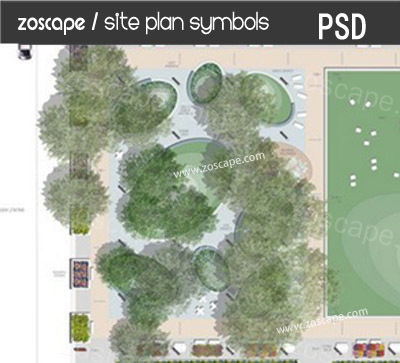 PSD平面图素材-平面图植物素材-景观园林设计源文件