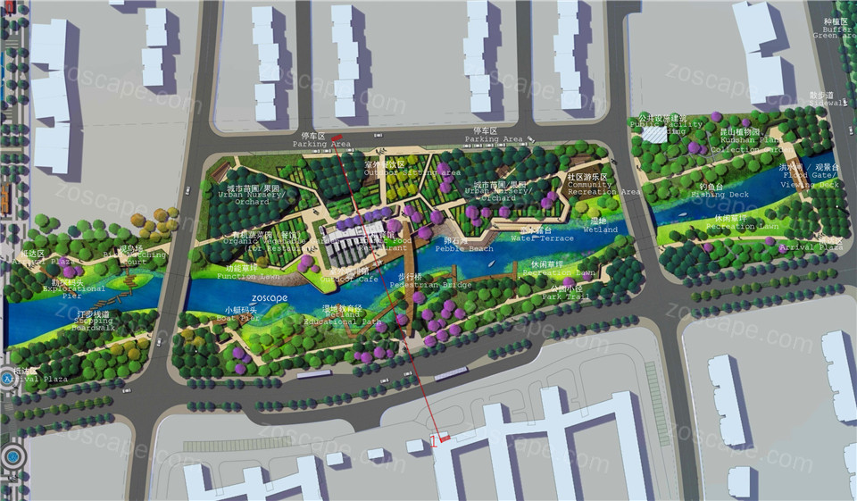 ipd思常公园景观概念规划设计总平面图