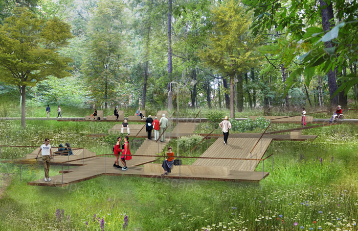 波兰千禧公园景观设计效果图