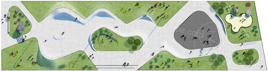 Lemvig SkatePark滑板公园景观设计平面图