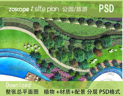 psd市政公园绿地园林景观设计总平面图