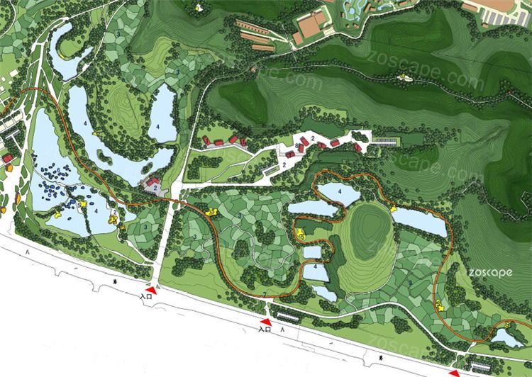 桑基鱼塘农业生境公园景观规划平面图设计