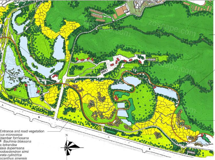 生态山体公园-中央公园景观规划平面图