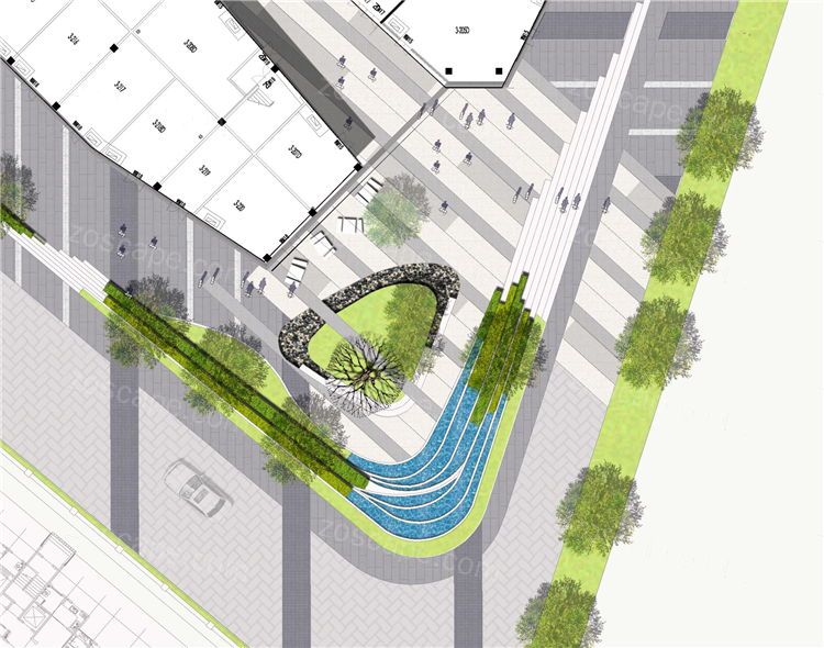 海尔地产青岛时代广场景观规划设计平面图