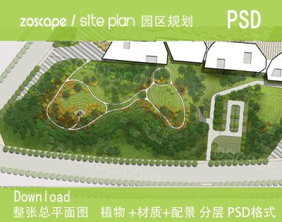 创意产业园区工业园区-停车区景观规划PSD平面图