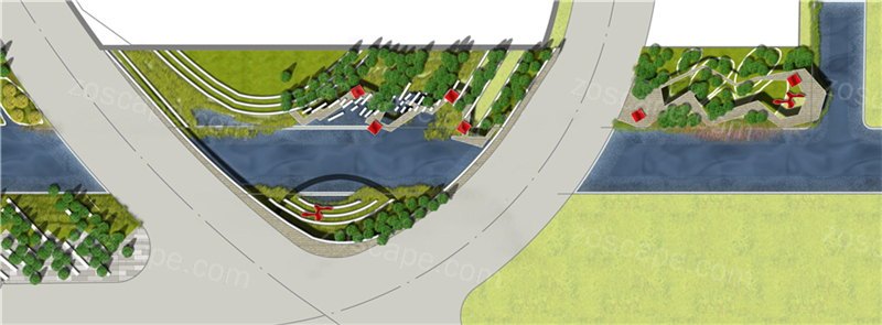 江心洲环岛滨水二级道路园林景观设计